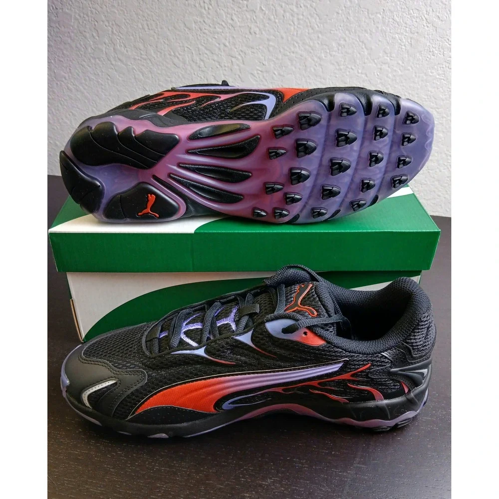 Puma Inhale Mens Sneakers Black Red Purple Flame Low Top 401560-02 Size 9.5 NEW